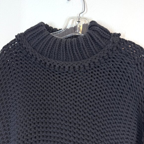 Free People My Only Sunshine Sweater Black Chunky Mock Neck Small - Picture 6 of 12